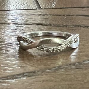 Sterling Silver and Diamond Infinity Ring